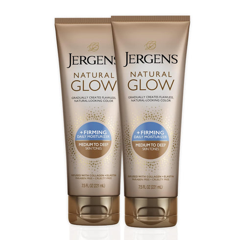 Jergens Natural Glow +FIRMING Self Tanner Body Lotion, Medium to Tan Skin Tone, 7.5 Fl Oz (Pack of 2)