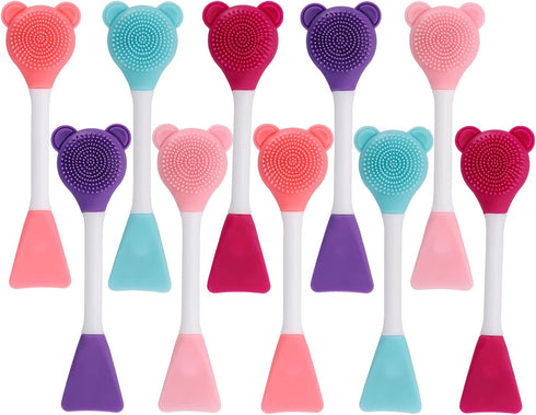 Tbestmax Manual Facial Brush, 2-in-1 Skin Cleansing Cleaner, Silicone Scrubber for Deep Pore Exfoliation, 10 Pcs