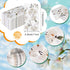 Outus 100 2 4.3 7.8 Inches Pcs Floral White Magnolia Paper Guest Towels Ply with Acrylic Napkin Holder, Disposable