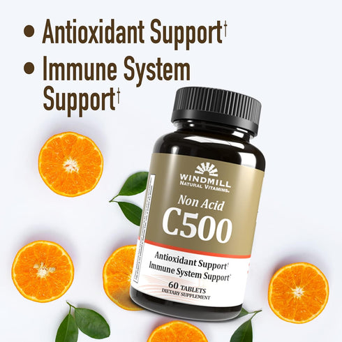 WINDMILL Vitamin C Tablet 500mg Non-Acid, 60 Count