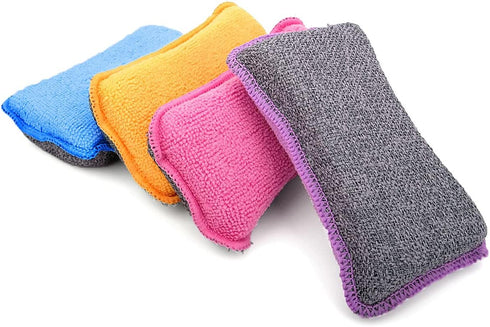 UPSTAR Kitchen Sponges - Microfiber Cleaning Scrubber, Non-Scratch Scrubbies for Dishwashing and Bathroom, Size L Pack