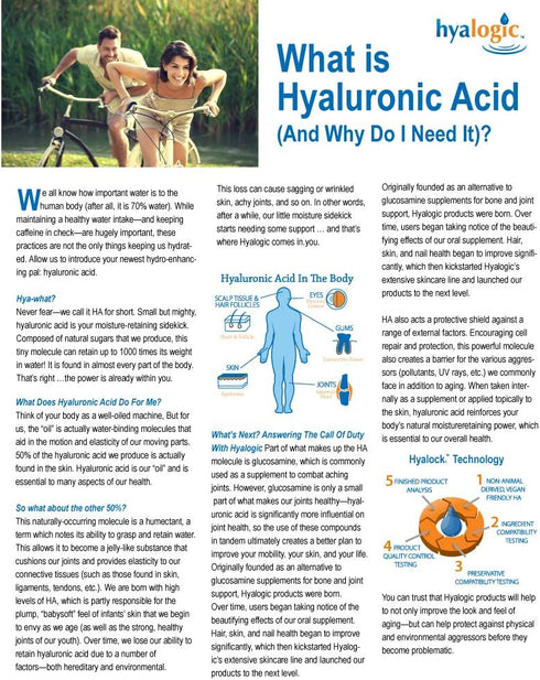 Hyalogic Hyaluronic Acid Gummies, Mixed Berry Flavor, 30 Count, Gluten-Free Gummy Vitamins for Joints, Skin & Eyes