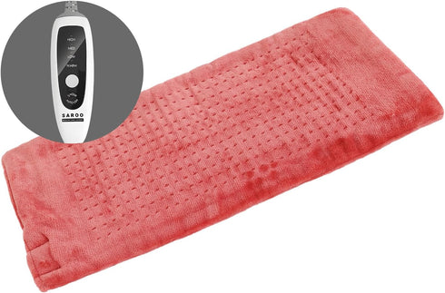 Heating Pad for Back Pain Relief, Electric Heating Pads for Cramps, Abdomen, Waist, Shoulder - 12" x 24", Grapefruit Red