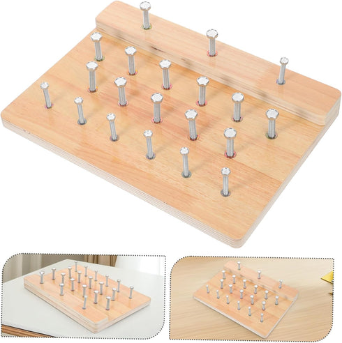 UPKOCH Hand Therapy Dexterity Training Board - Wooden Finger Exercise Device
