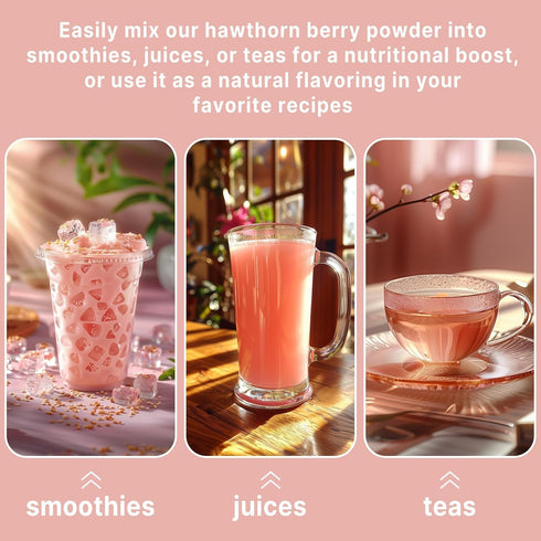 UNLEASH'D ORGANIC 16 oz 100% Organic Hawthorn Juice Powder Pure Natural Superfood, Rich in Flavonoids & Plant Nutrients