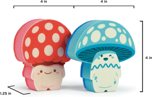 Set 2, Genuine Fred Fun Guys, Mushroom Kitchen Sponges, of Multicolored