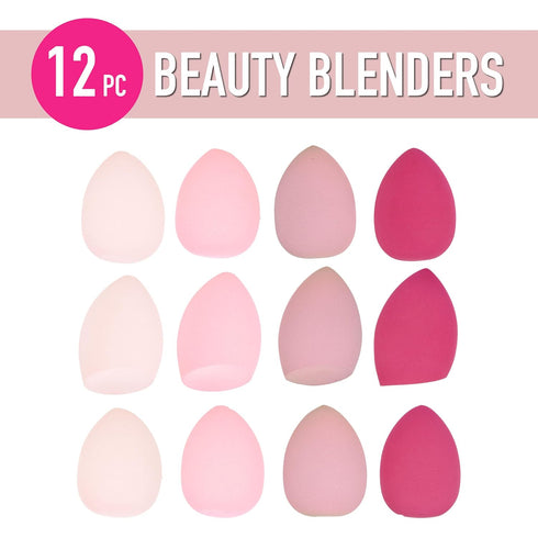 Expressions 12pc Beauty Blenders Value Pack - Assorted Cosmetic Makeup Sponge Beauty Blender Set For Foundation, Blush, Concealer, Eyeshadow, Contour & Highlighter Pastel