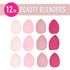 Expressions 12pc Beauty Blenders Value Pack - Assorted Cosmetic Makeup Sponge Beauty Blender Set For Foundation, Blush, Concealer, Eyeshadow, Contour & Highlighter Pastel