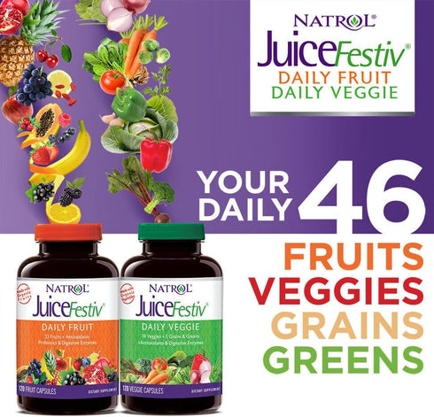 Juice Festiv 120+120 Daily Fruit and Veggie - capsules