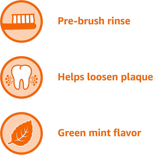 Amazon Basics Pre-Brush Dental Rinse, Green Mint, 24 Fluid Ounces, 1-Pack