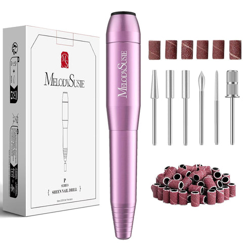 MelodySusie Electric USB Nail Drill Machine, PC120I Portable Efile Set for Acrylic Gel Nails, Purple