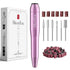 MelodySusie Electric USB Nail Drill Machine, PC120I Portable Efile Set for Acrylic Gel Nails, Purple