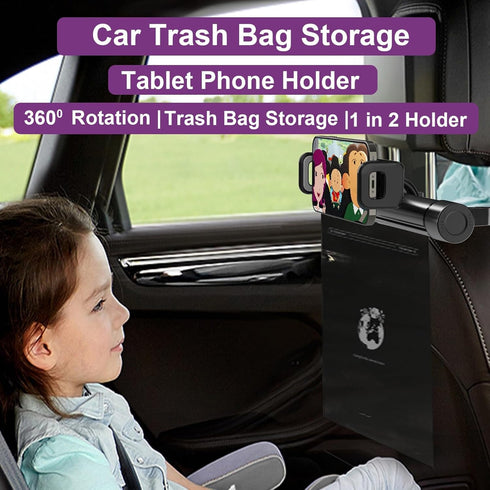 Car Trash Bags with Dispenser, Durable Hanging Trash Can, Tearable Disposable Garbage Bags (1 Dispenser + 40Pcs)