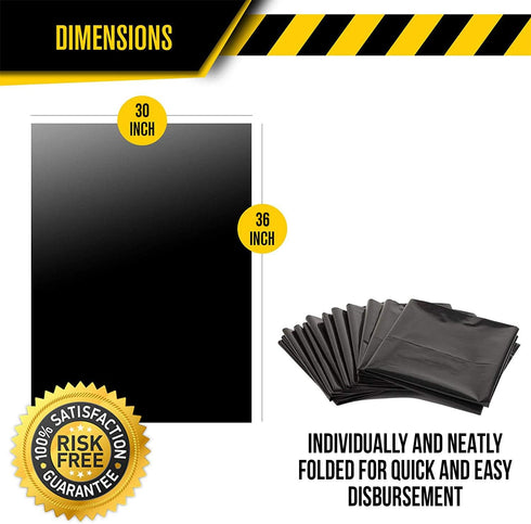 Aluf Plastics 20-30 Gallon Heavy Duty Trash Can Liners (2 MIL, Pack of 100) - Black, 30" x 36" for Contractor Use