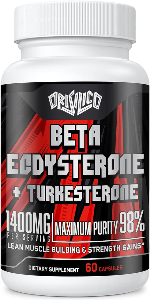 1400mg Beta Ecdysterone and Turkesterone Supplements | 60 Capsules | Maximized for Muscle Mass and Strength