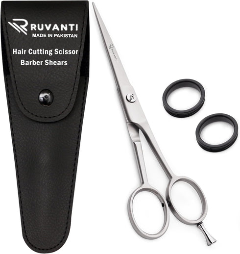 Ruvanti Hair Cutting Scissors - Professional Barber Shears for Salon & Home Use, Sharp Stainless Steel Blades