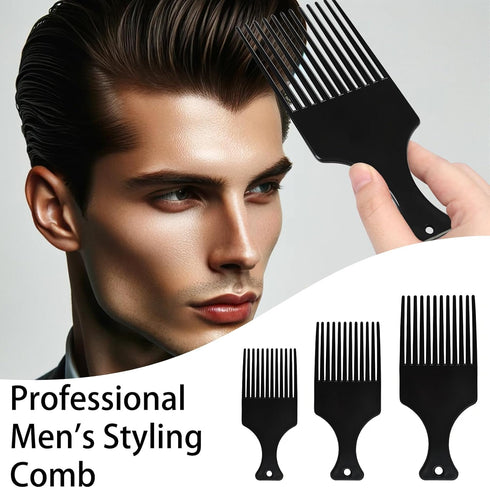 3pcs Wide Comb Set, Black Barber Hair Wide-tooth Combs for Thick Hair Styling, Plastic Molding Hairdressing Tools