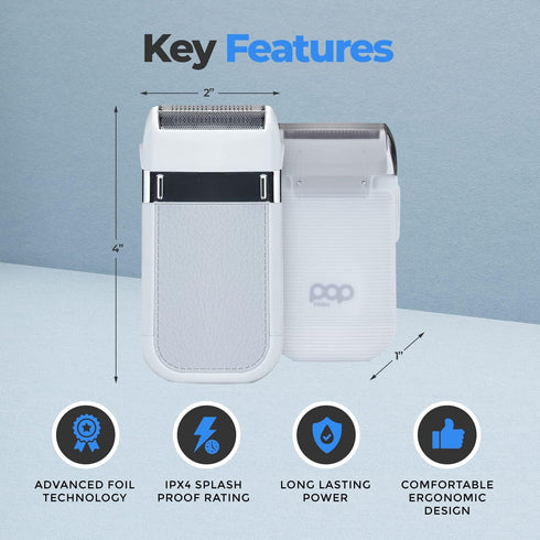 Pop Sonic Zip Compact Shaver for Men, Advanced Foil Technology Electric Shaver, Splash Proof, Compact Size