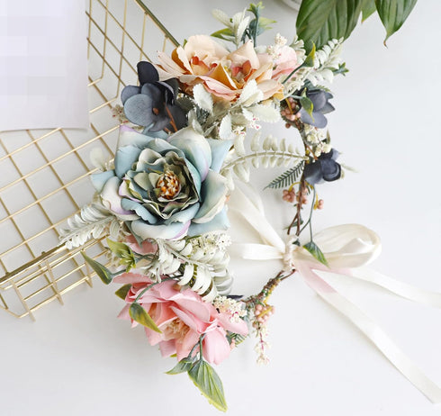 Vivivalue Fairy Flower Crown woodland floral headband Forest Elf Headpiece Elven Circlet Accessory for Women Girls Halloween Cosplay Renaissance Party