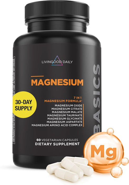 Livingood Daily Magnesium 300mg - High Bioavailability Magnesium Complex for Muscle Relaxation, Nerve & Heart Health
