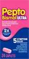 Pepto Bismol Ultra Caplets for Nausea, Heartburn, Indigestion, Upset Stomach, Diarrhea - 24 ct