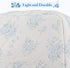 Quilted Cotton Makeup Bag - Blue Cute Floral Travel Cosmetic Bags, Large Aesthetic Skincare Pouch for Women