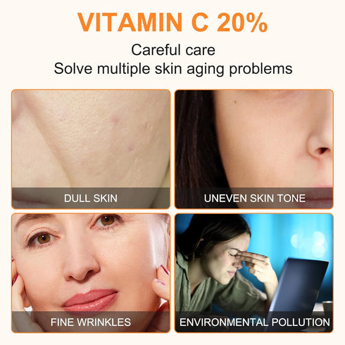 Premium 20% Vitamin C Serum for Face, 60ml, with Hyaluronic Acid, Retinol & Amino Acids for Anti Aging
