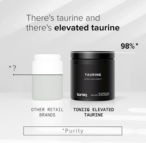 Toniiq 2000mg Taurine Supplement - High Purity Powder Capsules, 98%+ Pure, Third-Party Lab Tested, 45 Optimal Servings