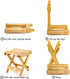 12 Inch Lawei Bamboo Folding Step Stool - Height Bamboo Shower Bench Stool Spa Bath Seat Chairs for Shower, Leg Shaving