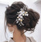 Latious Silver Flower Bride Wedding Hair Vine - Crystal Rhinestone Hair Jewelry for Women
