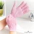Temple Spring Exfoliating Gloves - Rayon Bamboo Bath/Shower Gloves, Bath Gloves for Shower Exfoliating and Ingrown Hair/Dead Skin Remover - Exfoliator Mitt Scrub Gloves - Pink