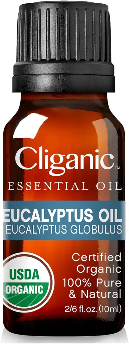 Cliganic USDA Organic Eucalyptus Essential Oil, 100% Pure Natural Aromatherapy Oil for Diffuser, Non-GMO Verified