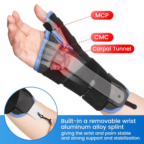 Velpeau Carpal Tunnel Wrist Brace Night Support, Stabilizes Wrist & Thumb for Pain Relief (Breathable, Left Hand)