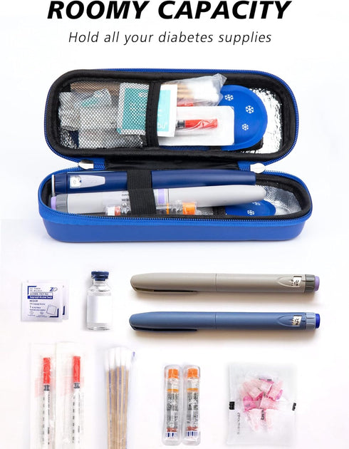 YOUSHARES Insulin Cooler Travel Case with Temperature Display, Refrigerated Medicine Case with 2 TSA Approved Ice