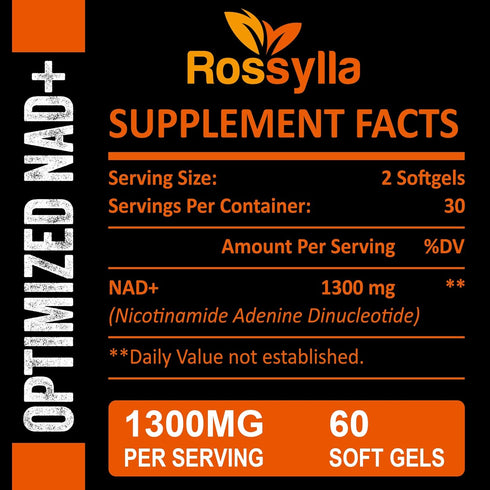 1300 MG Liposomal NAD+ Supplement | Highest Absorption | Purest NAD Supplemet to Boost NAD+ Effetively | Boosting NAD+ Supplement for Aging Defese, Cellular Energy, Longevity | 60 Count