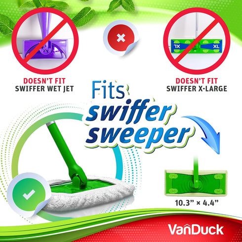 Reusable 100% Cotton Mop Pads Compatible with Swiffer Sweeper Mops (8-Pack) Washable Mop Pads for Wet & Dry Use (Mop is Not Included)