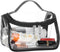 HAOGUAGUA Heavy Duty Clear Cosmetic Bag, Waterproof Transparent Travel Makeup Organizer Bag (Black)