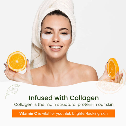 Vitamin C & Collagen Eye Pads, 5 Pairs, Anti Aging Under Eye Patches for Dark Circles and Puffiness, Korean Skin Care