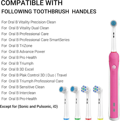 Replacement Toothbrush Heads Compatible with Oral B Braun Electric Toothbrush, 16 Pack, Precision Clean Brush Heads for