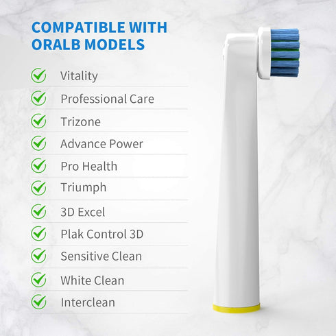 Replacement Toothbrush Heads for Oral-B, Compatible with Oral-B Braun Electric Toothbrush (4 Count)