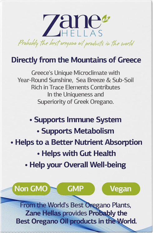 Zane Hellas 50% Oregano Oil - Greek Essential Oil, 1 fl. oz.- 30ml, 86% Min Carvacrol