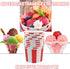 50 Pcs Red White Striped Ice Cream Cups, Disposable Paper Snack Bowls, 9oz Circus Carnival Dessert Containers