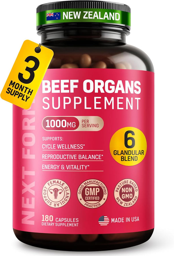 Next Form Beef Organ Supplement for Women 6 in 1 Complex Hormone Balance &