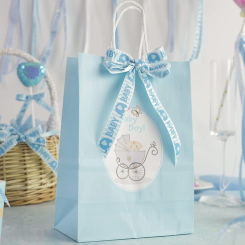 HUIHUANG Baby Blue Ribbon, 5 Yards Each, Total 50 Yards for Baby Shower Gift Wrapping and Crafts