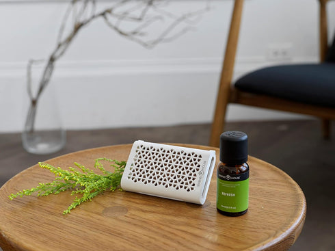 Serene House Puccini Lava Rock Essential Oil Car Vent Clip - Portable or Tabletop Aromatherapy
