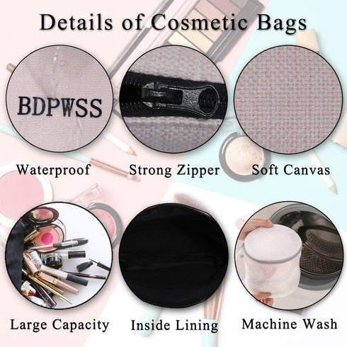 Pregnancy Daughter Makeup Bag with Waterproof Canvas and Zipper Closure