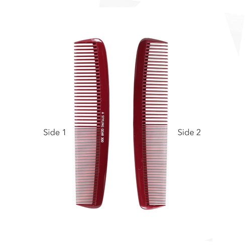 No. 300 Large Comb - 8.5" Specialty Hair Styling & Cutting Comb for Barbers and Stylists, Burgundy 2 Pcs