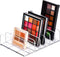 JessLab Eyeshadow Palette Makeup Organizer, Acrylic 7-Section Storage for Bathroom Vanity Countertop, Transparent-L