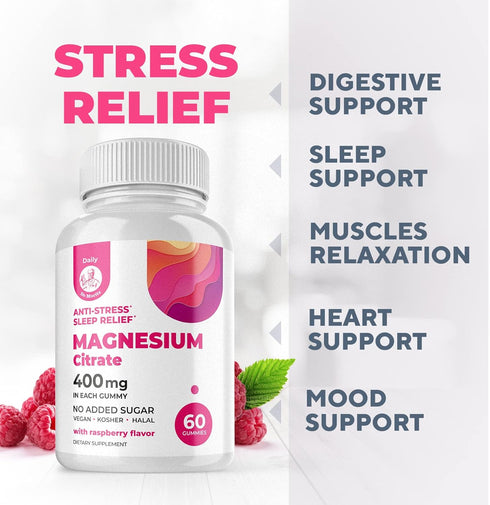 DR. MORITZ Magnesium Gummies, Sugar-Free, Calm Magnesium Supplement for Kids & Adults, 60 Count