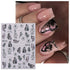 JMEOWIO 6 Sheets 3D Embossed Spring Flower Nail Art Stickers, Self-Adhesive Decals for Summer Nail Design